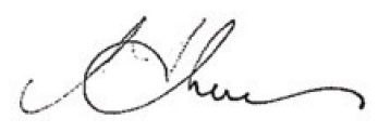 Signature of Sue Thomas, ARC CEO.