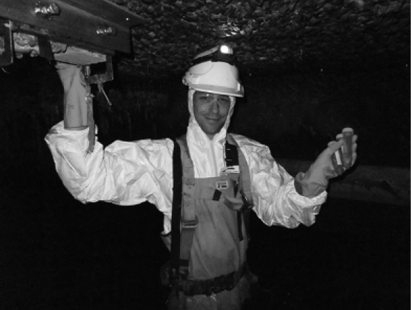 a photograph of Dr Barry Cayford worked on the project.