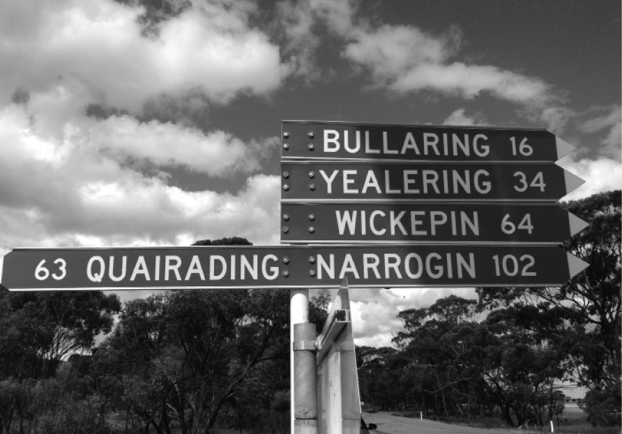 Road signs with Indigenous place names
