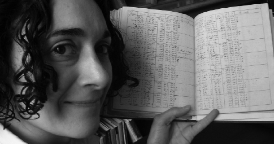 Dr Joelle Gergis with William Dawes' original weather journal