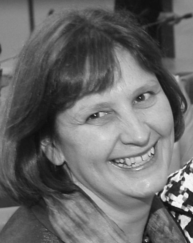 Black and white photograph of Professor Sharon Parker.