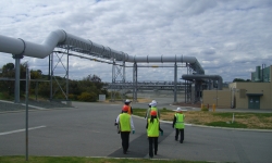 Image: Researchers onsite at a  wastewater treatment site