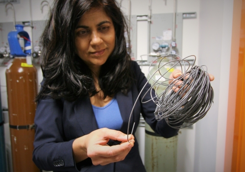 Image: Professor Veena Sahajwalla, with 100% recycled plastic filament. 