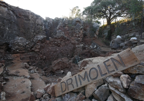 The deroofed Drimolen Palaeocave deposits in South Africa from which flowstones were dated. In South Africa, such caves have yielded the remains of our early ancestors between 3.1 and 1.3 million years ago.